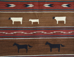 Pictorial Navajo Weaving : GH : Churro 1751 : 29" x 44" (2'4" x 3'8")