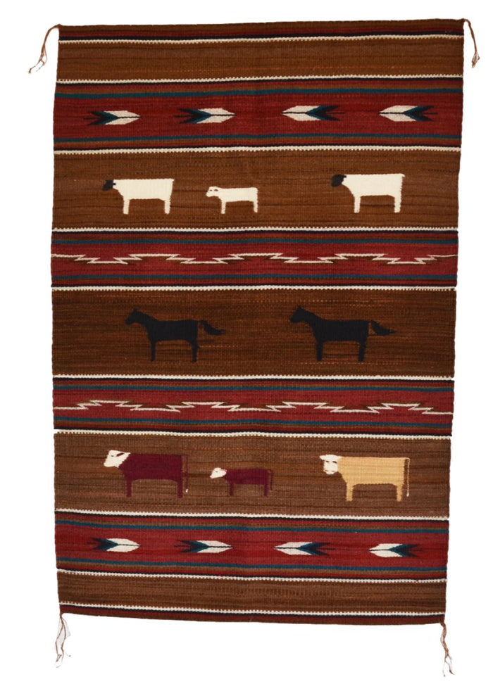 Pictorial Navajo Weaving : GH : Churro 1751 : 29" x 44" (2'4" x 3'8")