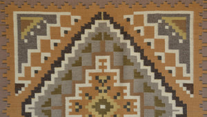 Three Turkey Ruin Navajo Rug : Helen Bia : Churro 1755 : 37" x 62" (3'1" x 5'2")