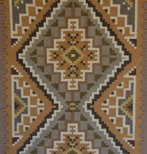 Three Turkey Ruin Navajo Rug : Helen Bia : Churro 1755 : 37" x 62" (3'1" x 5'2")