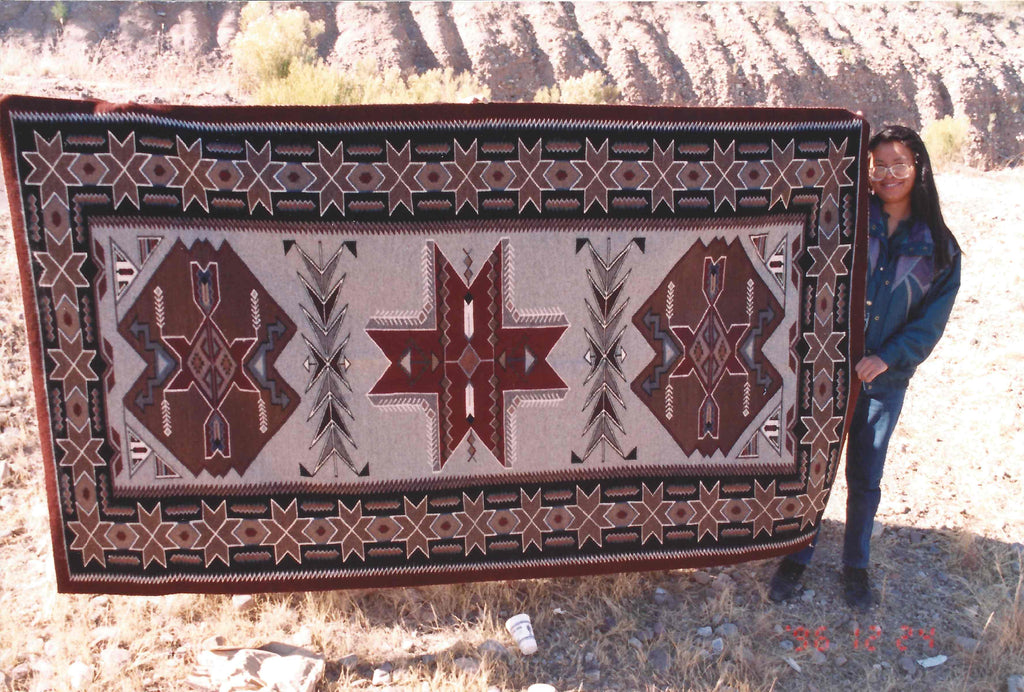 Teec Nos Pos Navajo Rug: Cindy Nez : Churro 40 : 60" x 108" (5' x 9')