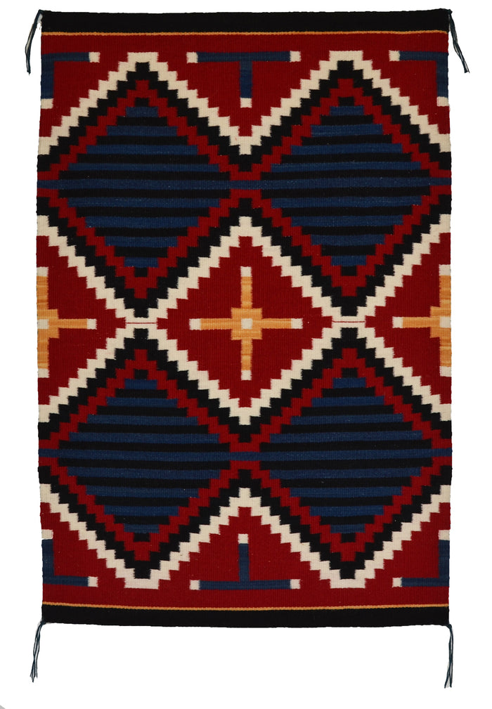 Serape Variant : Navajo Rug:  Elsie Bia : Churro 1752 : 24" x 36" (2' x 3')