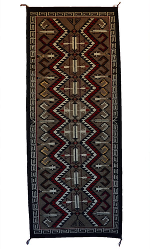 Teec Nos Pos Runner : Navajo Rug : Marion Nez : Churro 1760 : 25" x 60" (2'1" x 5')