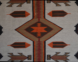 Crystal Pictorial  : Navajo Rug : Geraldine Phillips : Churro 1761 : 46" x 86" (3'10" x 7'2")
