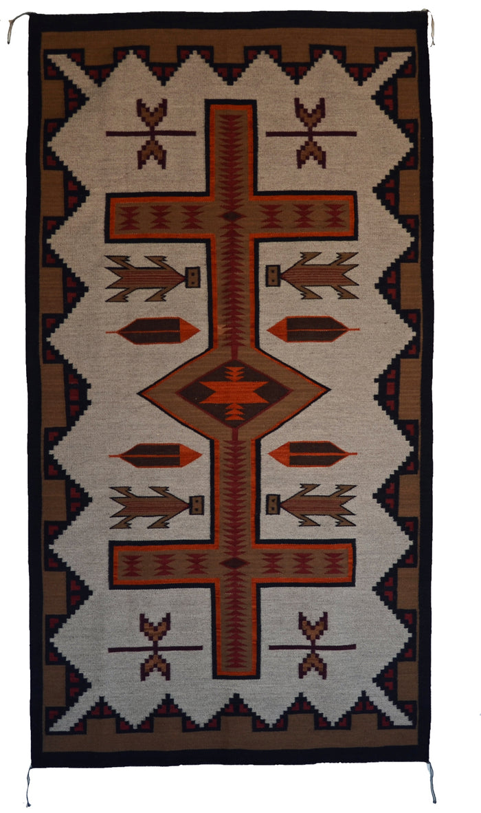 Crystal Pictorial  : Navajo Rug : Geraldine Phillips : Churro 1761 : 46" x 86" (3'10" x 7'2")