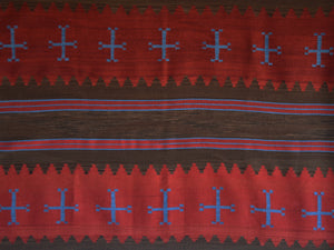 Manta Navajo Weaving : Jalucie Marianito : Churro 1764 : 52" x 60" (4'4" x 5')