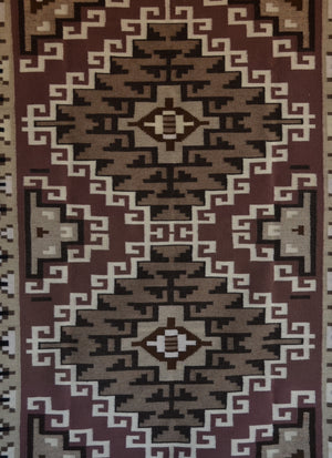 Two Grey Hills Navajo Rug : Irene Bia : Churro 1766 : 42" x 66" (3'6" x 5'6")