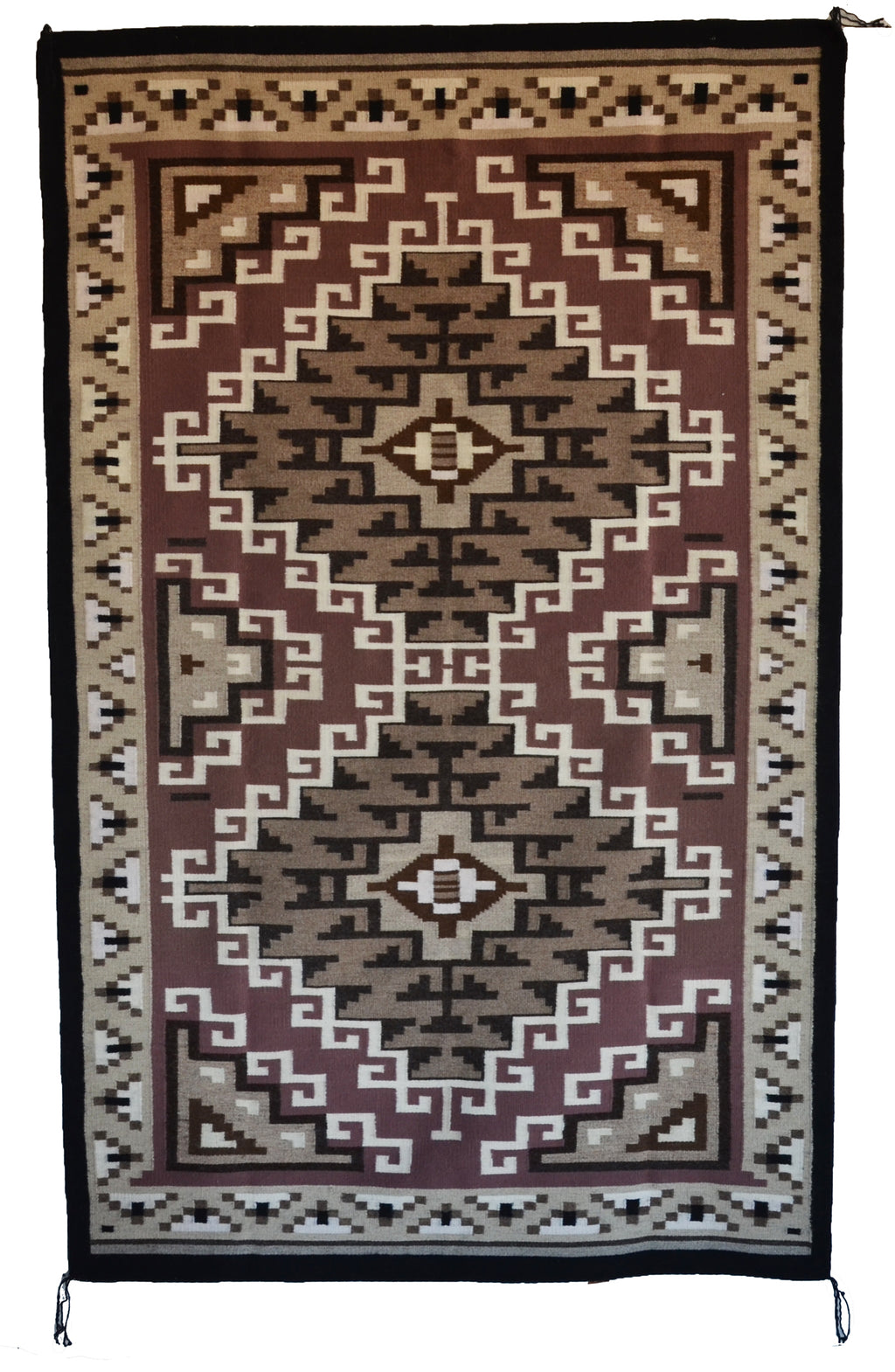 Two Grey Hills Navajo Rug : Irene Bia : Churro 1766 : 42" x 66" (3'6" x 5'6")