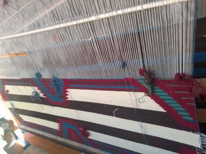 Navajo 3rd Phase Chief Blanket: On the Loom : Jalucie Marianito