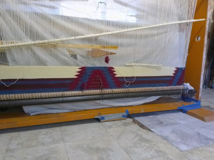 Navajo 3rd Phase Chief Blanket: On the Loom : Jalucie Marianito